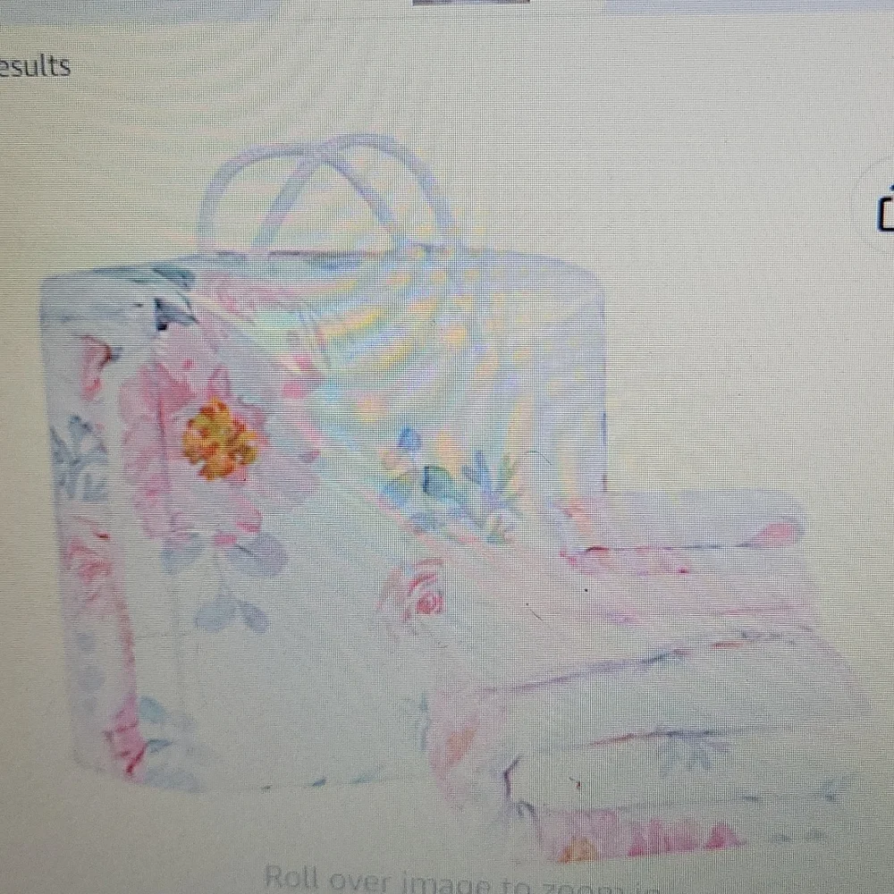 La Premura 2pc watercolor floral comforter bed skirt pastel pink crib size New …
